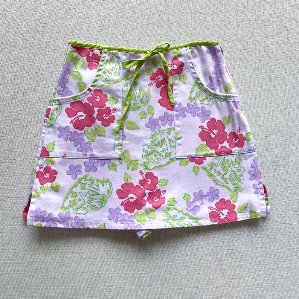 Vintage Y2K Hartstrings Tropical Floral Print Skort Girls 10